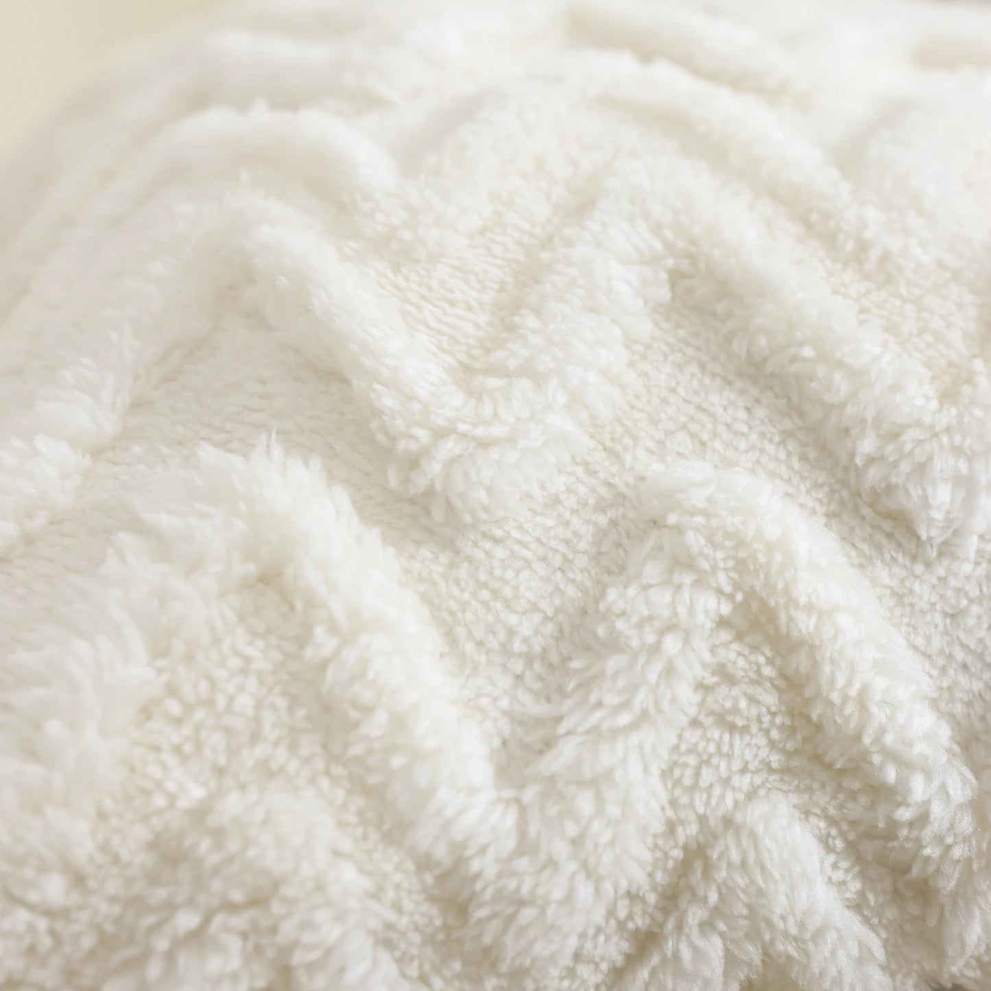Geometric Polyester White Jacquard Square Plush Throw Pillows