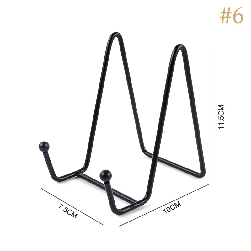 1PCS Iron Art Magazine Display Stand Dish Rack Plate Bowl Picture Frame Photo Book Holder Home Decoration Plate Tabletop