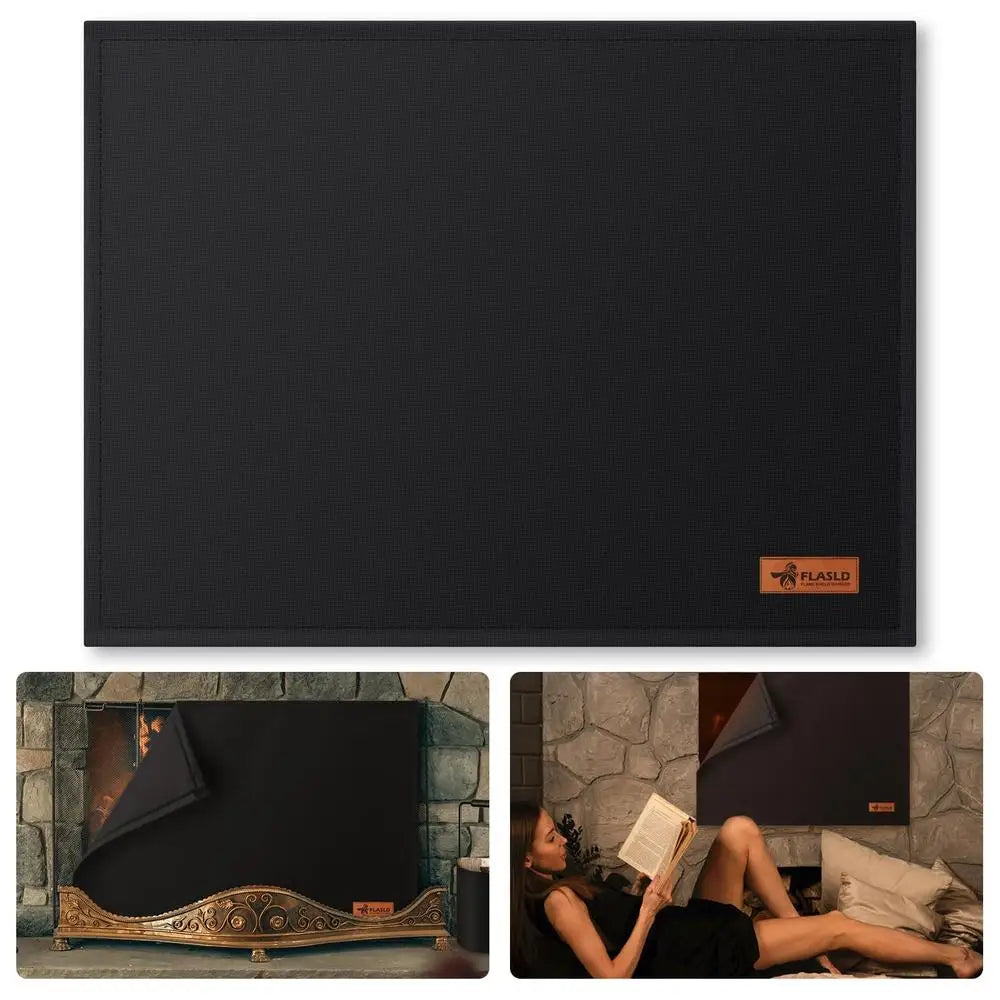 Indoor USA FLASLD Black Energy Saving Unfinished Fireplace Draft Stopper Magnetic Closure Fireproof Cloth Covers /For Summer-Winter