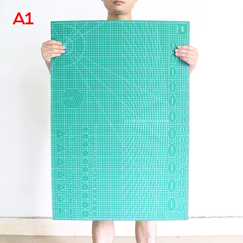 QJHA1 Model Green DIY Craft Grid-Lines Sewing-Quilting-Leathercraft Double-Sided Self-Healing PVC Protective Cutting Mats