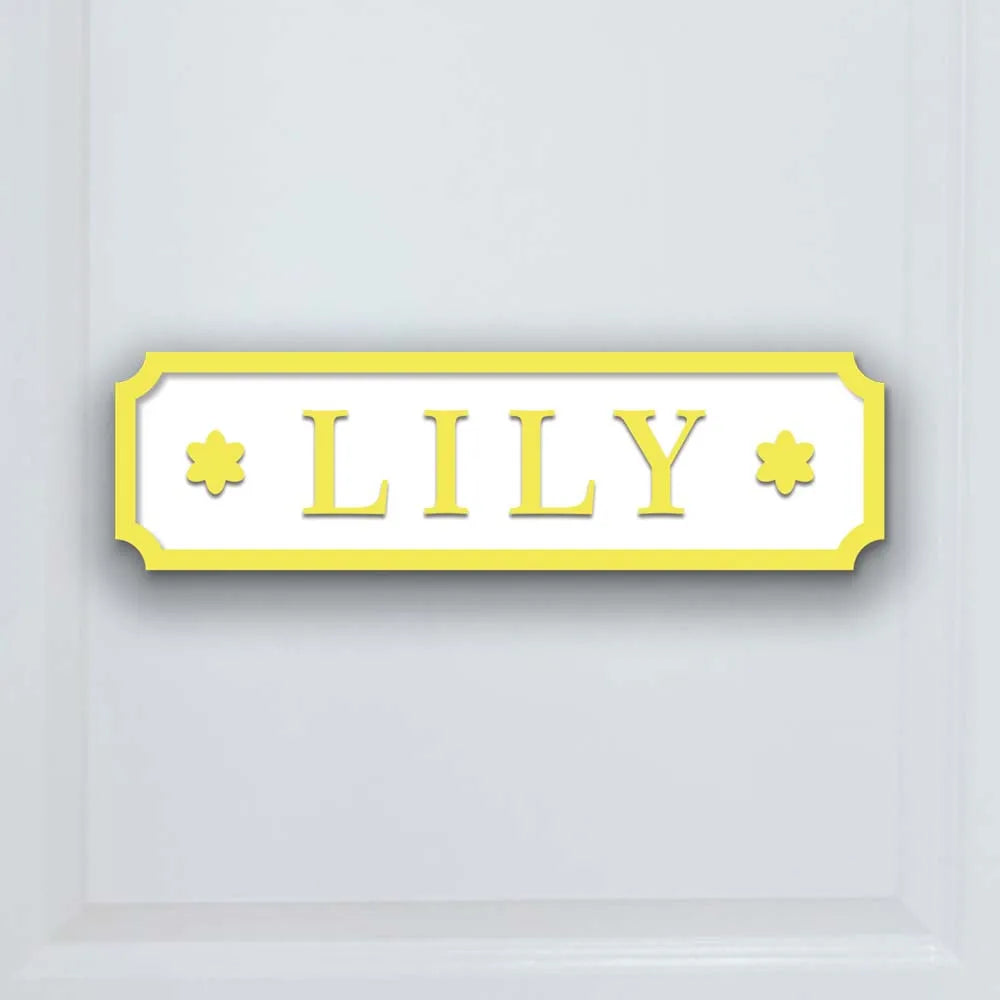 Wood Rectangle Customized Engraved Babies Name Personalized Door Signs/Colors-Black/Pink/Blue/Purple/White/Yellow/Green