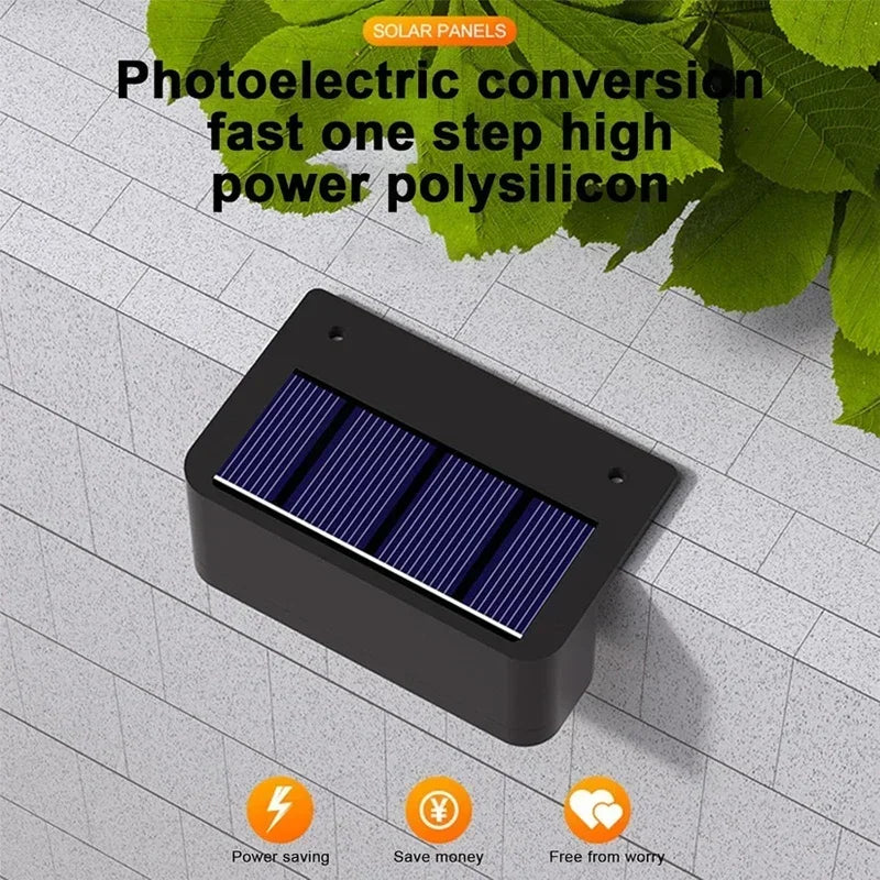 1-16 Pcs LED Solar Wall Lamps IP65 Waterproof Stair Light Outdoor Lighting Fence Porch Decorative Lamp Step Fence Yard Garden