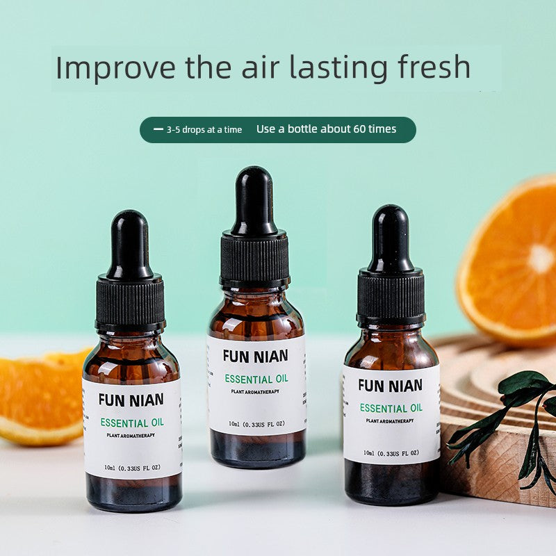 Fun Nian Water-Soluble Plant Aromatherapy Essential Oil Bottle Cap Dropper Design For Humidifier/Colors-Black/Brown/White/Blue/Multicolor