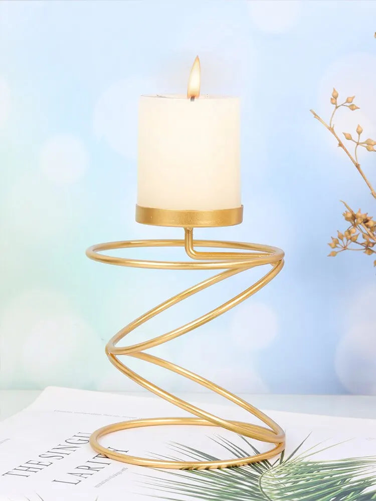 Small Creative Round Rings Iron Tealight Candleholders/Colors-Gold/Black