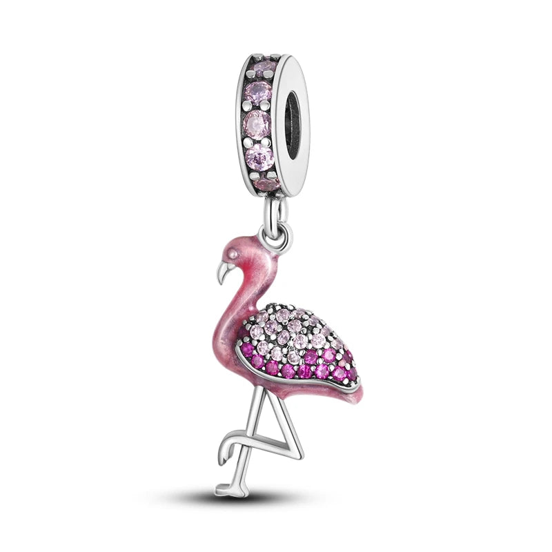 Fine Irregular Silver Plated Round Charms-Pendants Rope Link Bracelets/Colors-Silver/Pink/Multicolor/Floral/Animal
