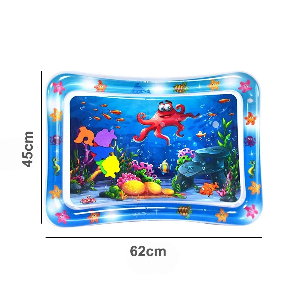 Babies-Preschooler Portable Round-Rectangle Warm-Cold Waterfilled Play Plastic Inflatable Air Cushion Leak-Proof Magic Tummy Time Mats/Colors-Ages: Newborn 0-3 Years Old/ Colors-Blue/Multicolor/Animal