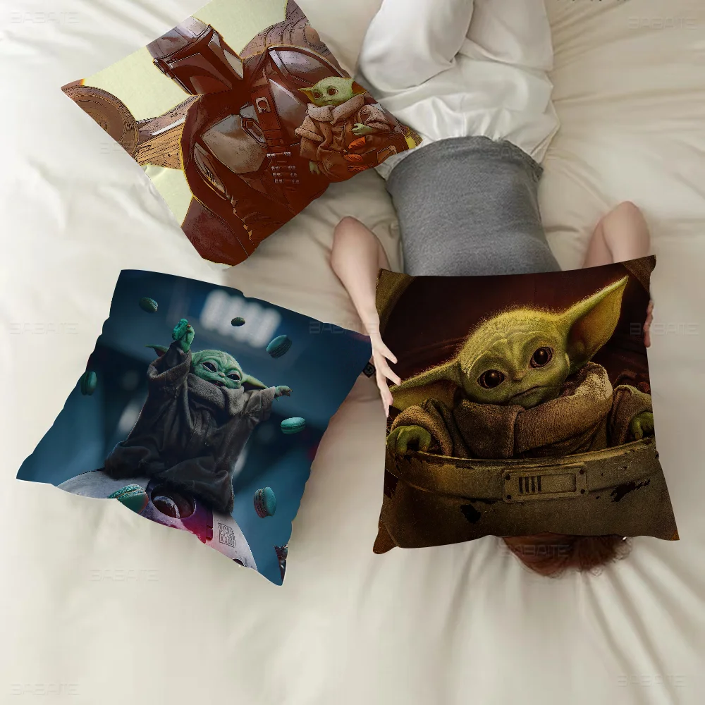 Printed B-Baby-Yoda S Throw Pillowcase Covers/Colors-Multicolor/Blue/Brown/Green