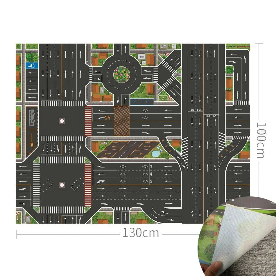Babies Plastic Waterproof Non-Woven Cartoon Traffic Road Maps Crawling Educational Play Mats/Colors-Multicolor/Gray/Black/Blue/Babies Ages: 6 Months + Older