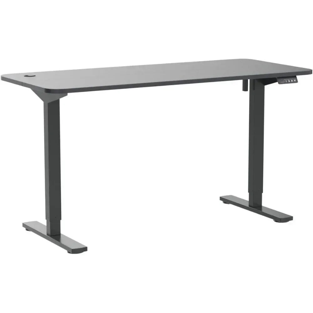 ANGDUO Large Black Rectangle Shaped Brown Wood Top Quiet Electric Memory Lift Steel Metal Frame Commercial Free-Standing Desks /Size:24"D x 55"W x 28.7"H / Colors-Maple, Black, Brown, White, Light Wood, Dark Wood