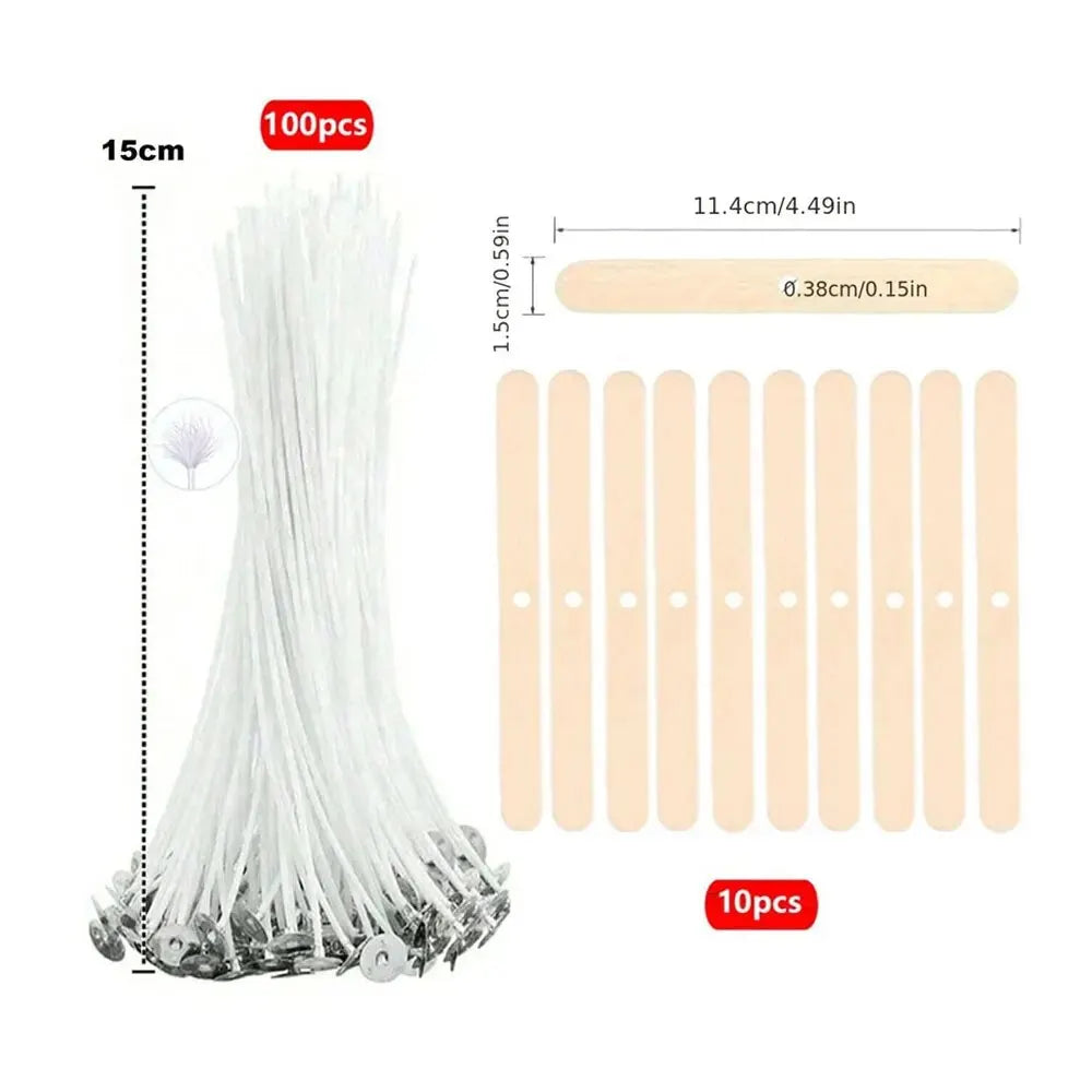 110 PCS Cotton Wicks-Soy Wax Core Smokeless Candle Wicks For Candle Making