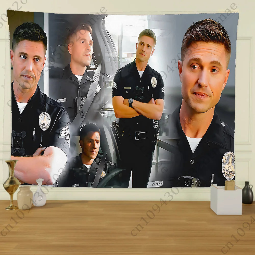 Rectangle Polyester Printed Traveling Rookie Tim Bradford America Flag Wall Hanging Tapestries/Colors-Pink/Red/Multicolor