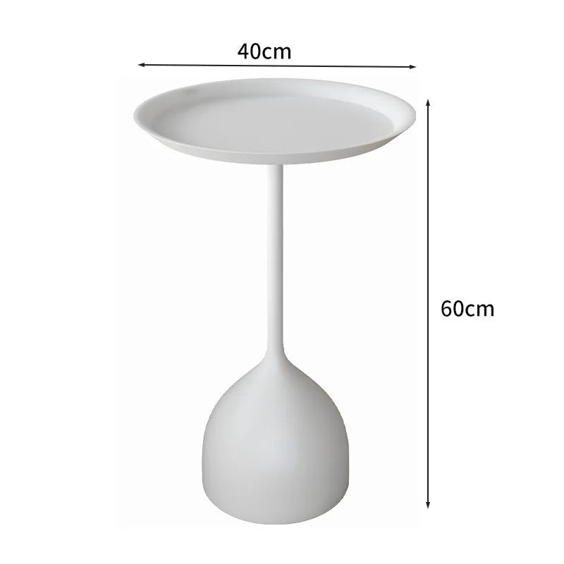 No-EN-Name-Null Modern Small Round Top-Wrought Iron Metal Base Mobile Coffee Tables/Colors-White/Light Brown/Yellow/Orange/Black/Royal Blue/Dark Blue/Size: 62 x 42 x 35cm