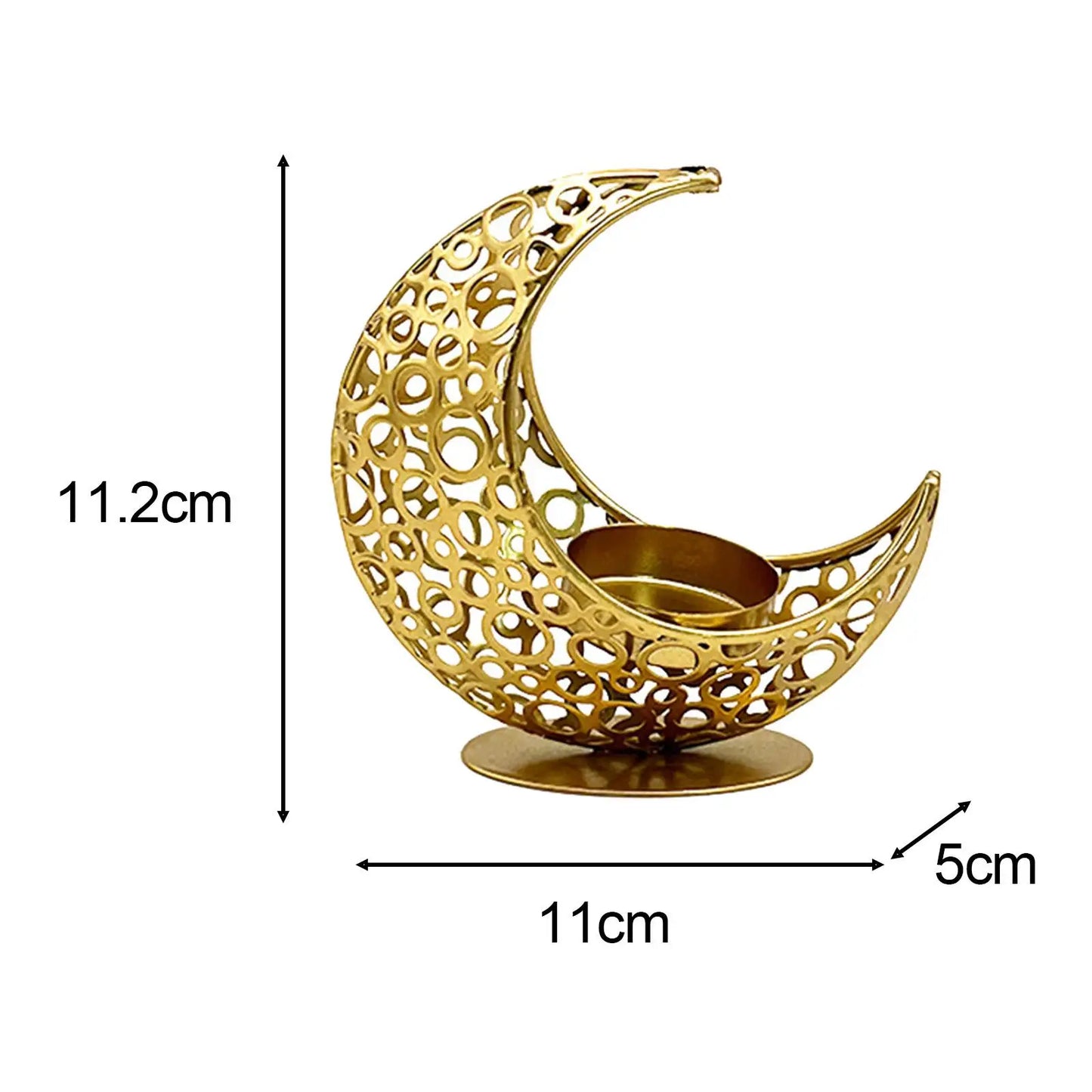 Modern Decorative Iron Moon Shape Tea Light Candleholders/Colors-Black/Gold