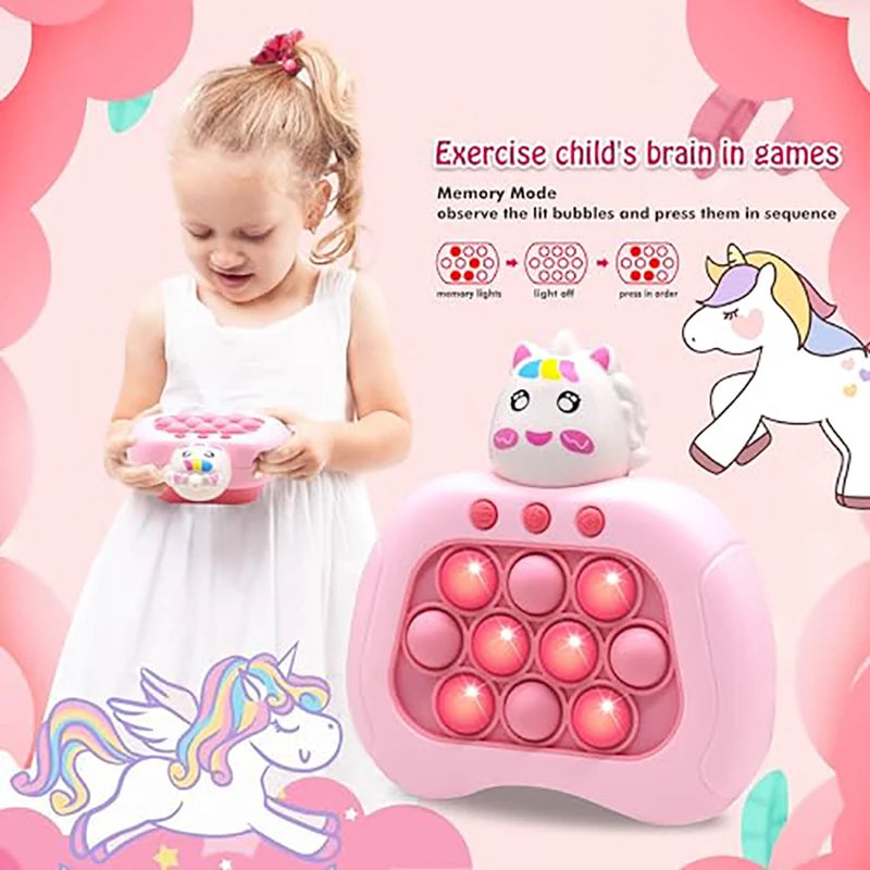 LED Display Screen Blue Hippo Animal Electronic Pop Quick Push Game Console Fidget Toys/Ages: 6-12 + Years Older