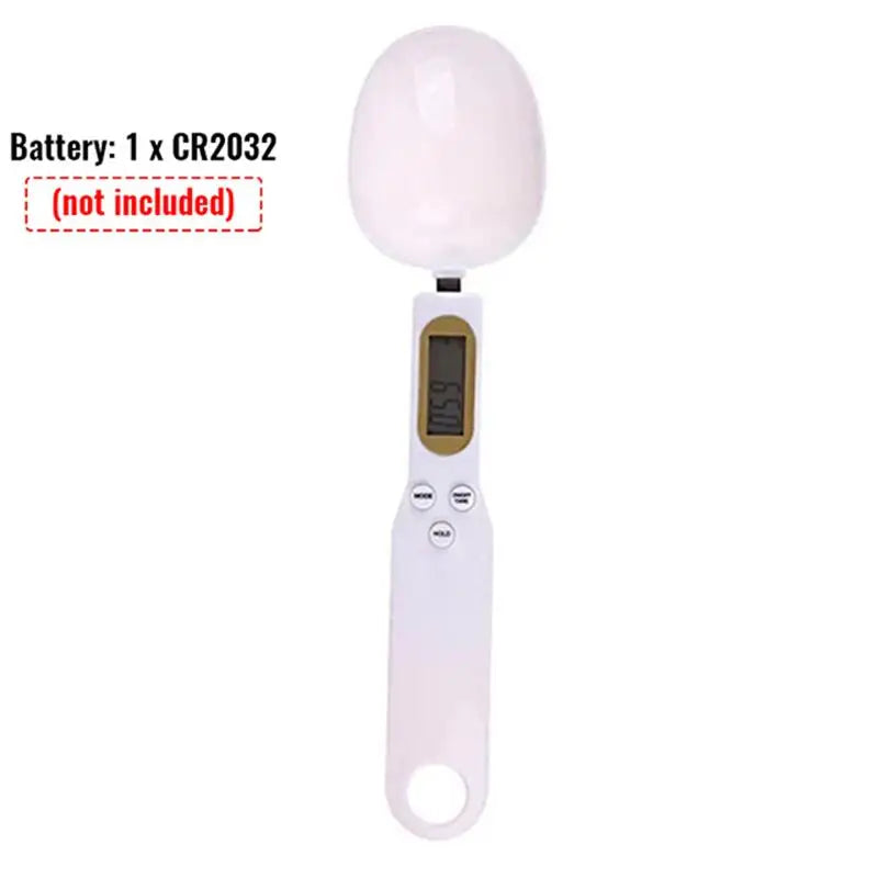 LCD Digital Display Plastic Measurement Adjustable Weighing Spoons/ Colors-White/Pink/Green/Gray/ Red