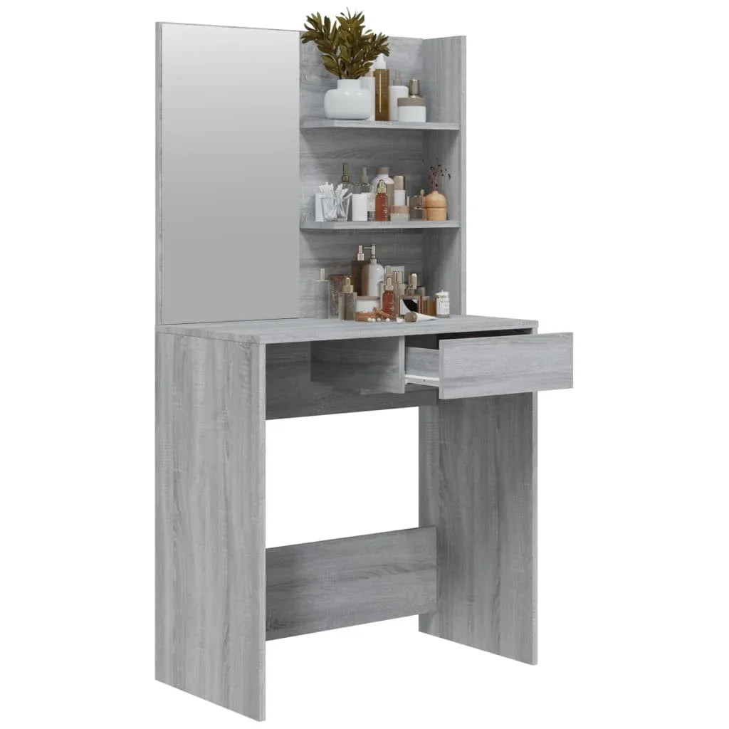 Sonoma Gray Acrylic Mirrored Modern Vanity Makeup Tables/Size: 74.5x40x141 cm/