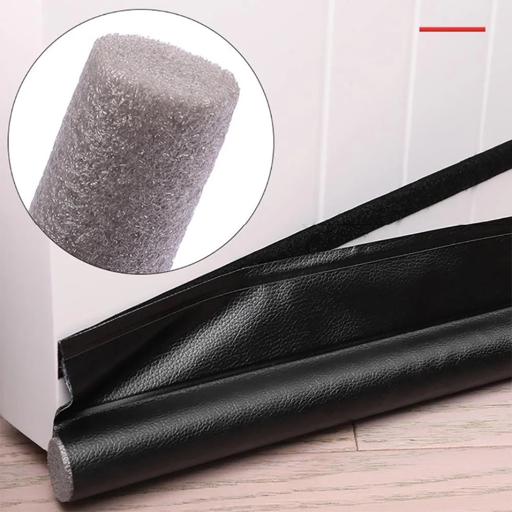 Round Plastic Adjustable PU Leather Eva Self-Adhesive Wind-Sound-Proof Window-Door Bottom Foam Seal Strips/Colors-White/Black