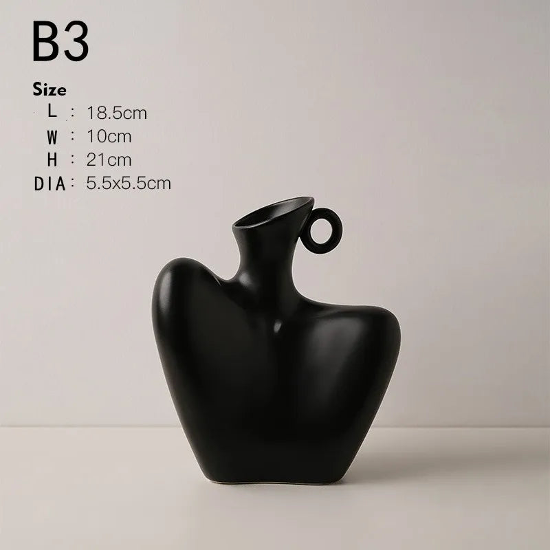 New Creative Human Vase Living Room Flower Arrangement Container Ceramic Flower Pot Decoration Home Decoration Accessories