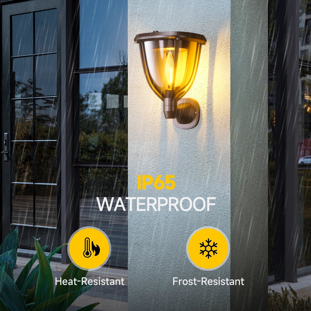 2 Brightness Solar Led Wall Lights Outdoor Light Control Waterproof Garden Country House Yard Decoration Lawn Lamp Post Light
