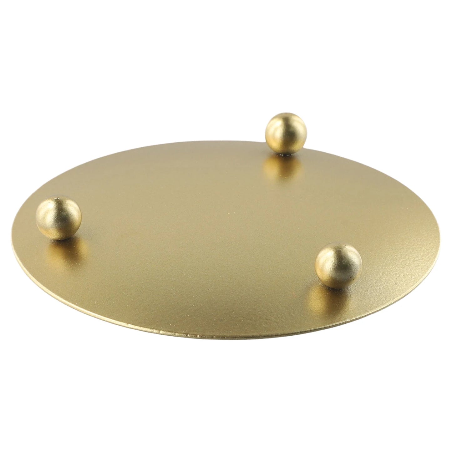 Modern Flat Iron Metal Plate Rust-Free Column Round Ball Feet Base Candleholders/Colors-Gold/Black