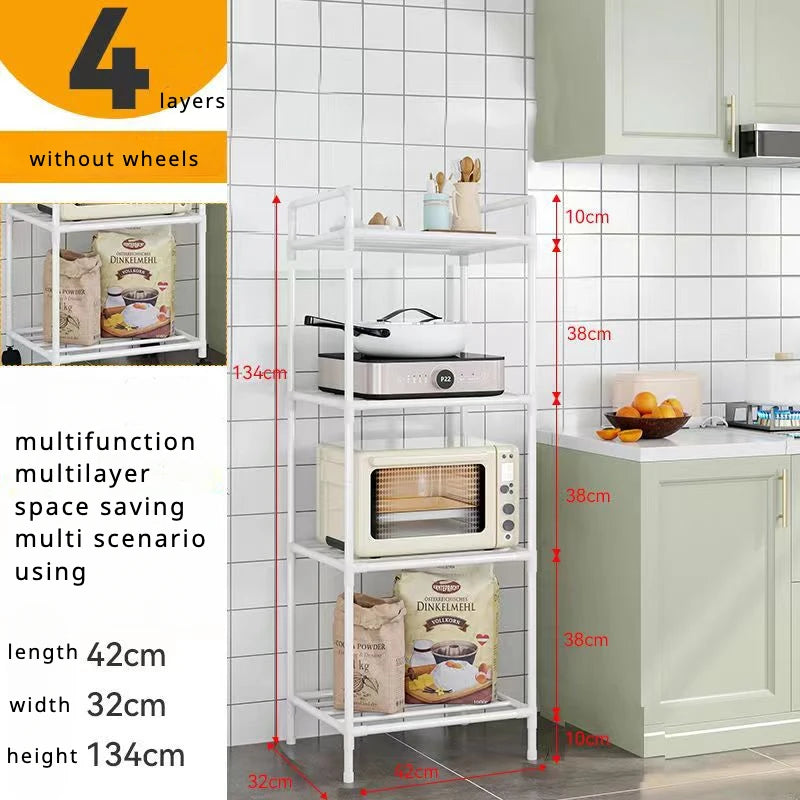 Small Kitchen Storage Cart w/ Wheels/Colors-White/Black