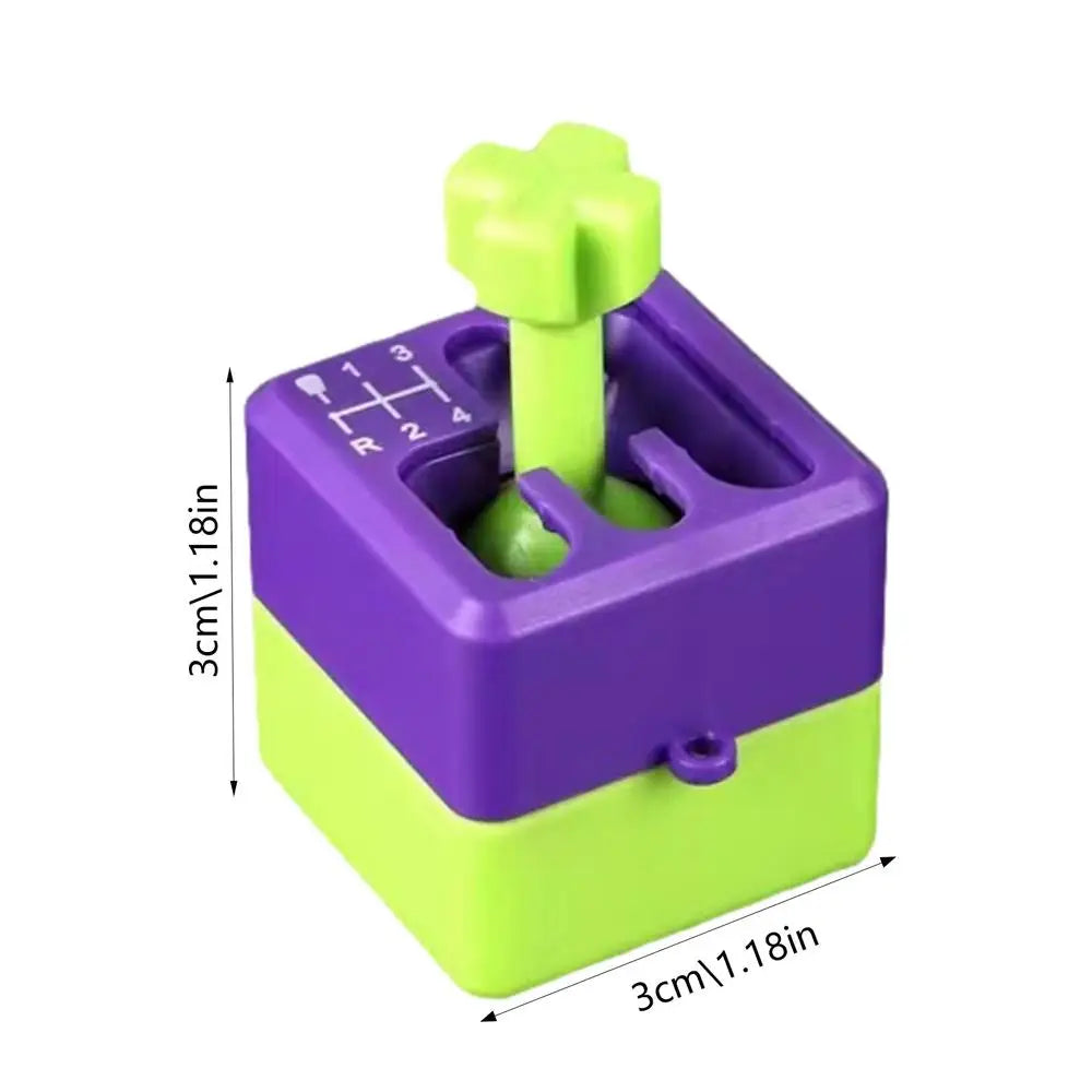 Small Plastic 3D Printing Realistic Shape Car Movable Gear Shift Fidget Keychain Toys/ Ages: 13-18 + Years Older Adults/ Colors-Green/Purple/Pink/White/Multicolor