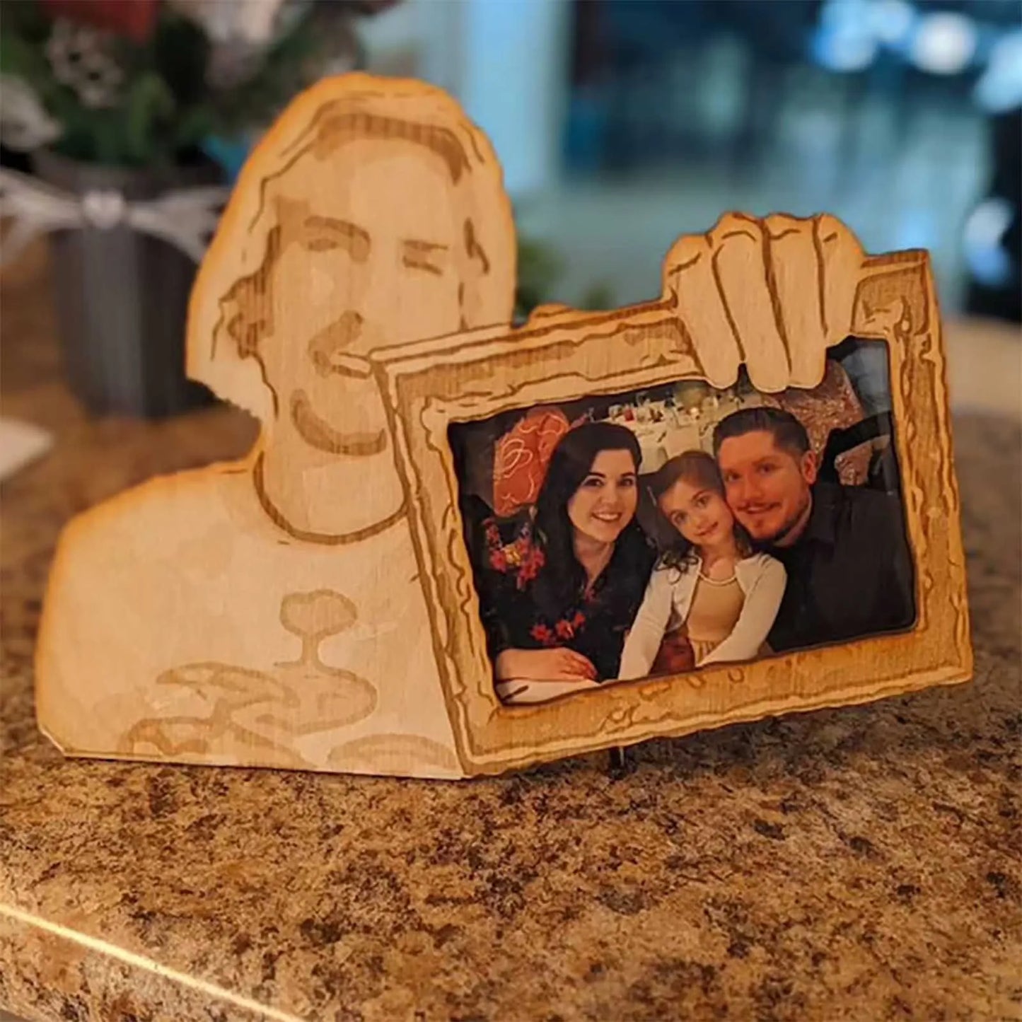 The Original Look At This Photograph Picture Hilarious-Funny Personalized Wood Rectangle Picture Frames/Colors-Brown/Beige