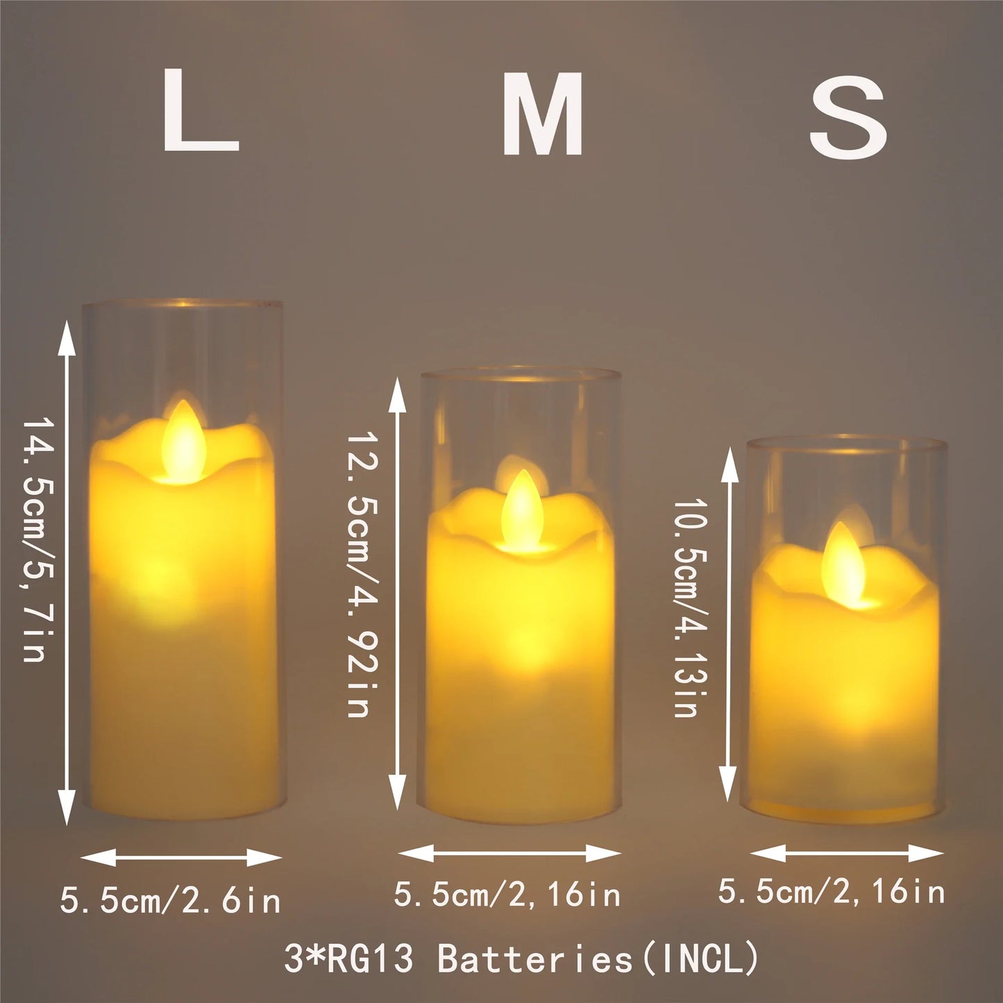 6 PCS Set LED Round Cup-Shaped Plastic Acrylic Glass Electronic Realistic Flickering Flameless Small Tealight Candles/Batteries Included/ 3 Extra-AG13 Batteries/Colors-White/Clear/Yellow