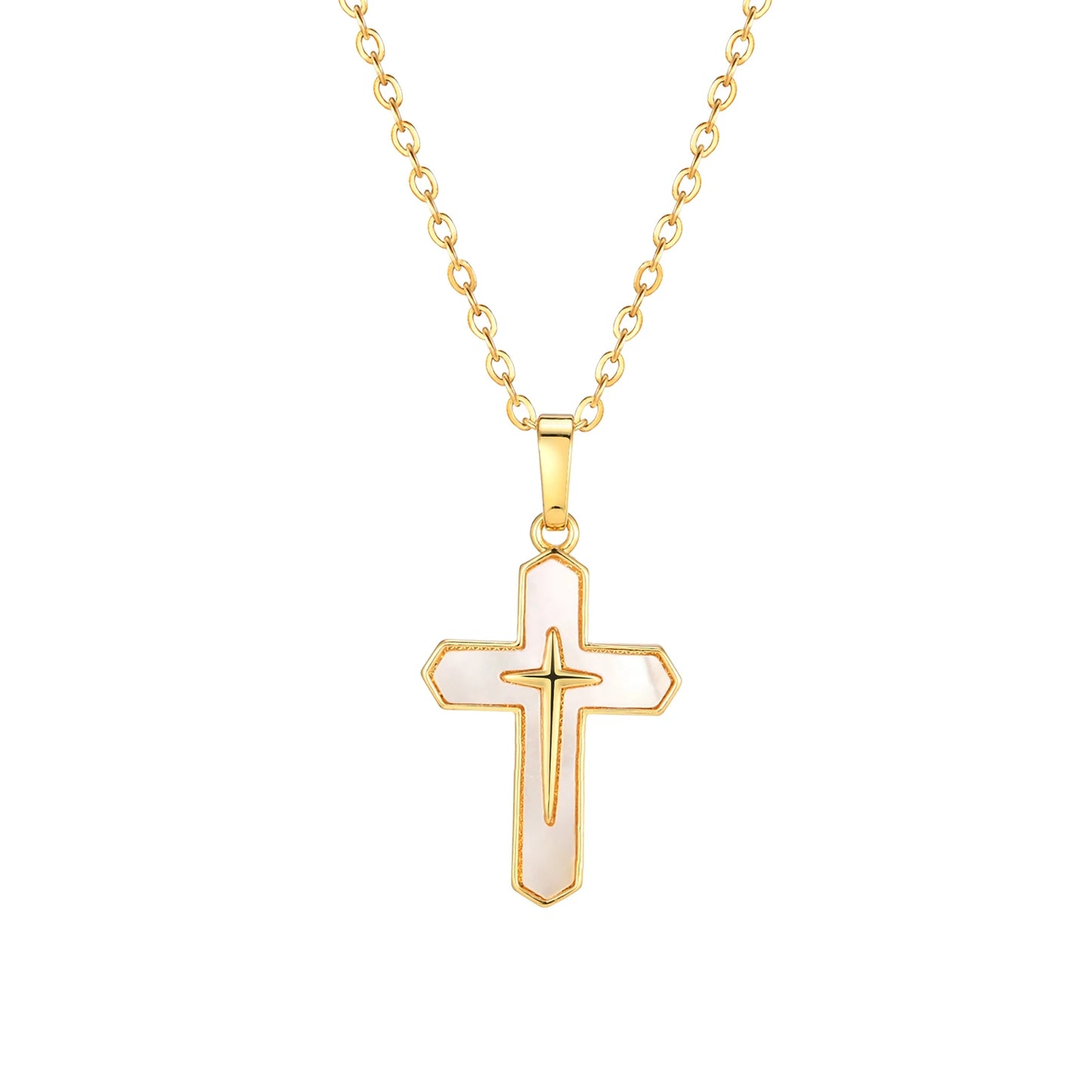 14k Gold Plated Cross Necklace for Women, Cruz Pendant Faith Religious Christian Jewerly Chain 16inch To 24inch