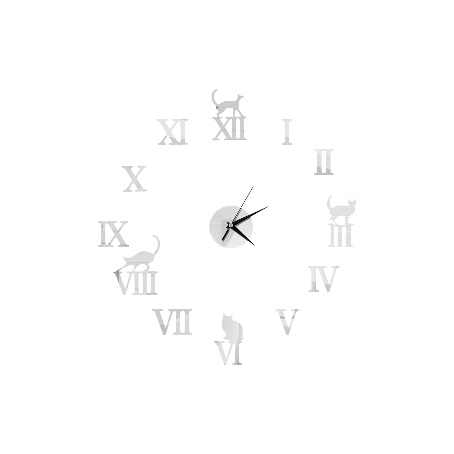 Self-Adhesive Waterproof Vapor-Proof Non-Toxic Safe Acrylic 3D Mirror Wall Clock Decals/Colors-Black/Silver/Gold