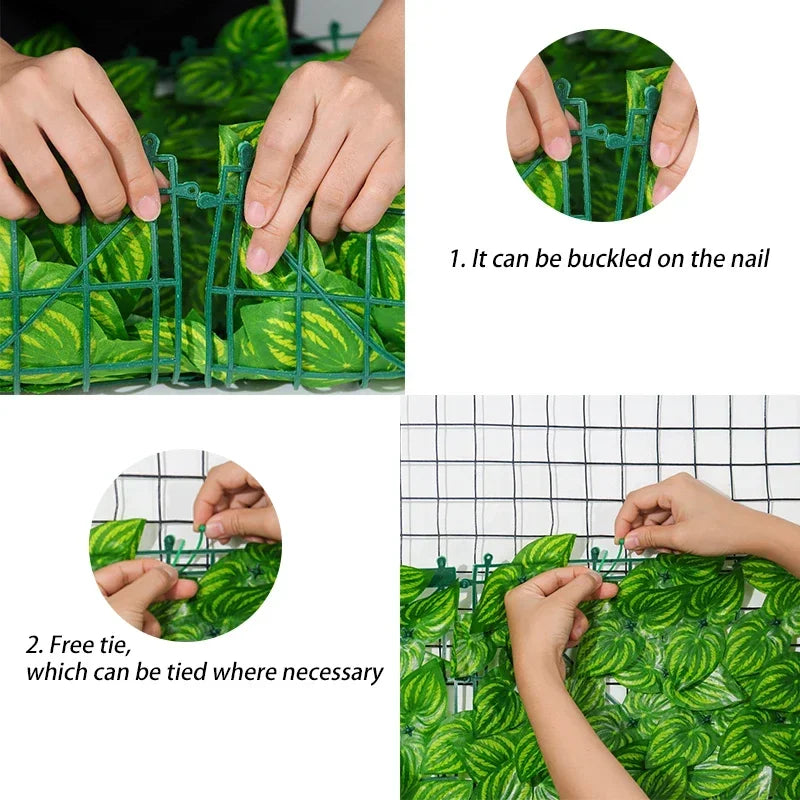 6PCS Outdoor Artificial Silk Green Non-Flowering Polyester IVY Garland Plants