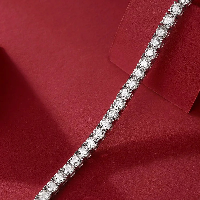 DJMAX 3-6.5mm Full Moissanite Tennis Bracelet For women Original 925 Sterling Silver Man's Moissanite Tennis Chain New 2023