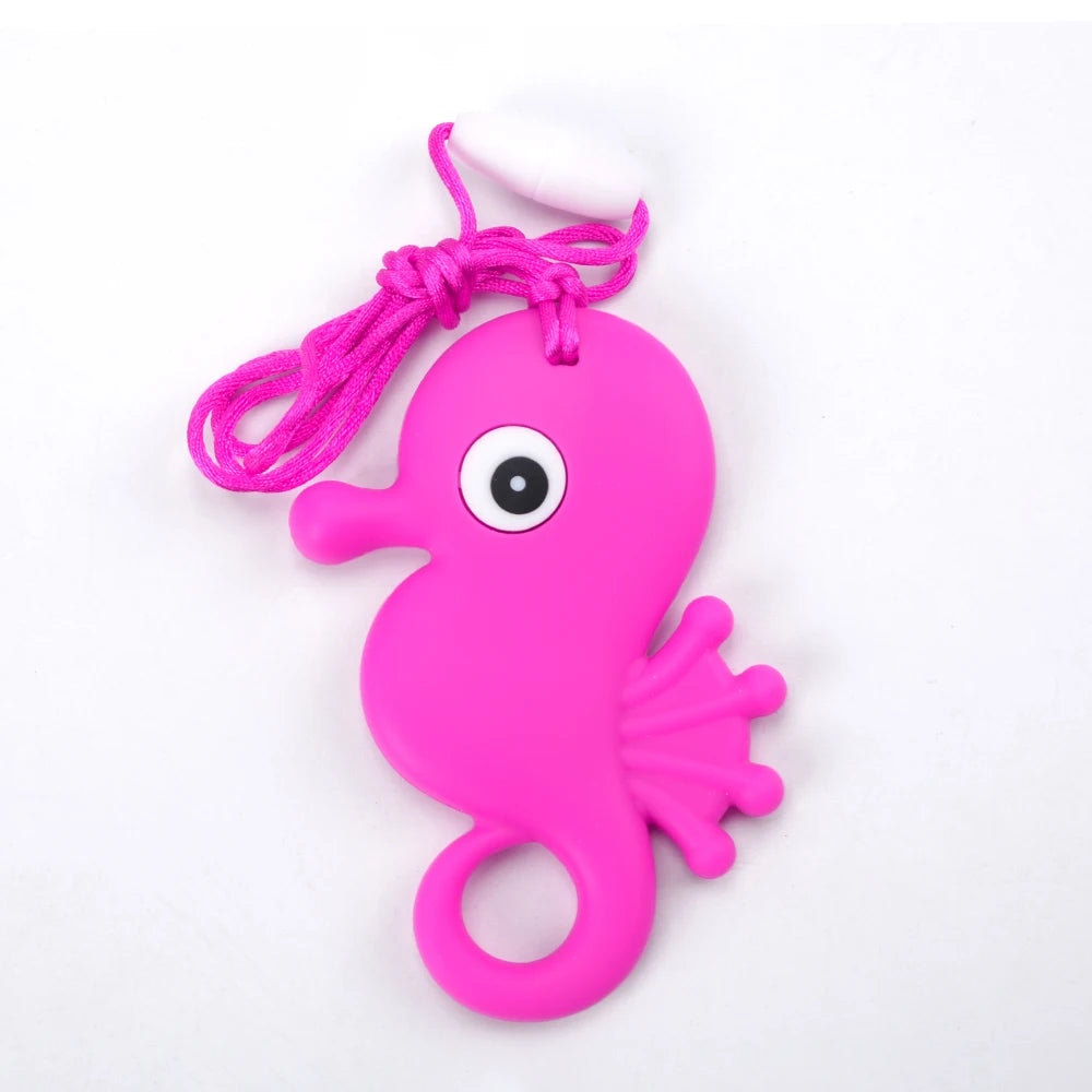 Animal Shaped Baby Silicone Teether Necklaces/Ages: Newborn-3 Years Old/Colors-Multicolor/Brown/Blue/Green/Purple/Pink