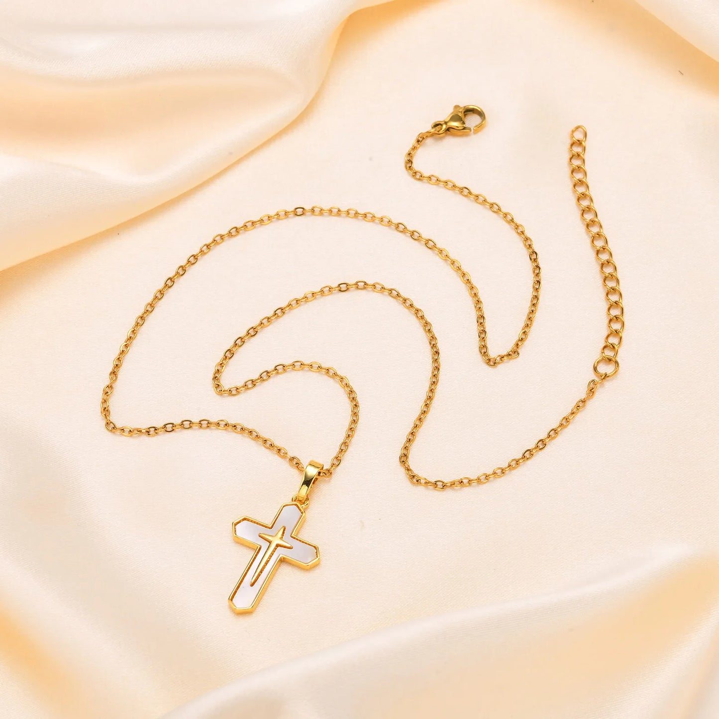 14k Gold Plated Cross Necklace for Women, Cruz Pendant Faith Religious Christian Jewerly Chain 16inch To 24inch