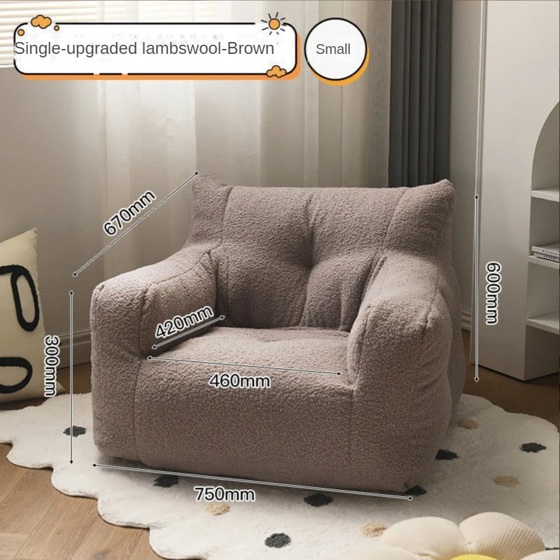 Cute Baby Small Linen Lamb Cashmere Armchair/Pocket/Colors-Beige/White/Yellow