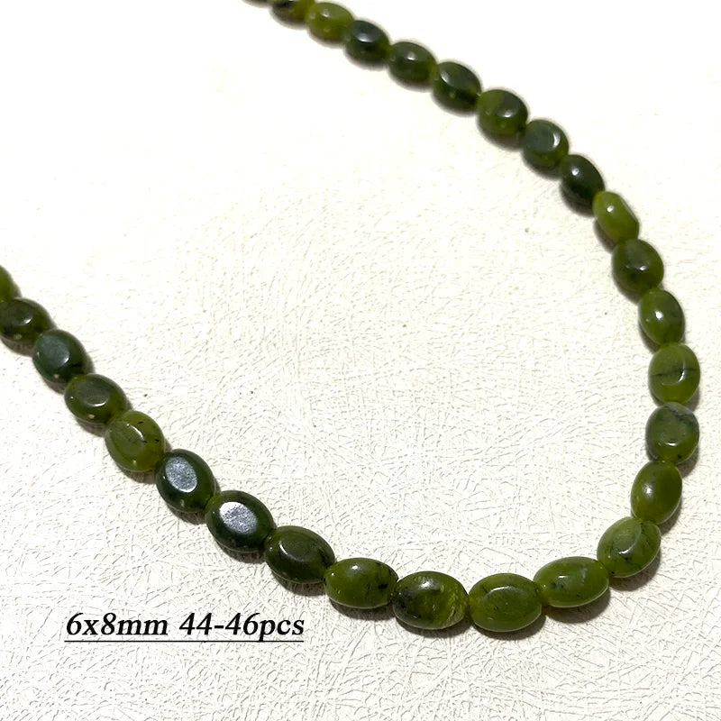 Wholesale 100% Natural Green Jade Cylinder Square Irregular Faceted Round Stone Beads for Jewelry Making Diy Bracelet Charms