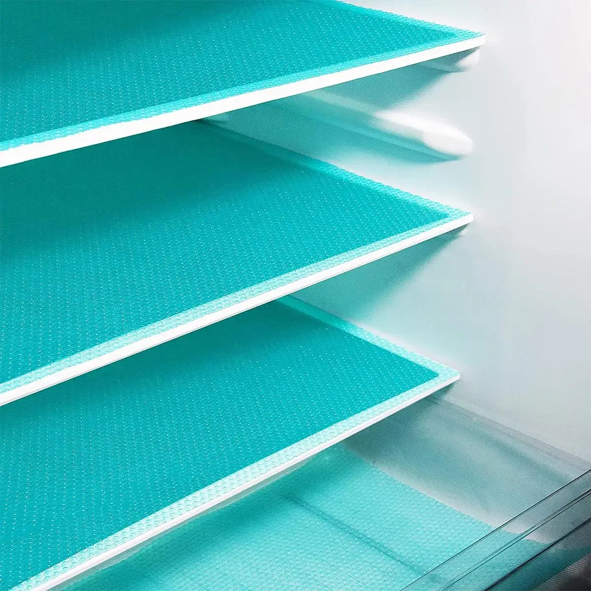 4 PCS Set Kitchen Rectangle Modern EVA Vinyl Rectangle Waterproof Refrigerator Liner Mats/ Size 29 x 45cm/ Colors-White/Blue/Green/Dots/Multicolor