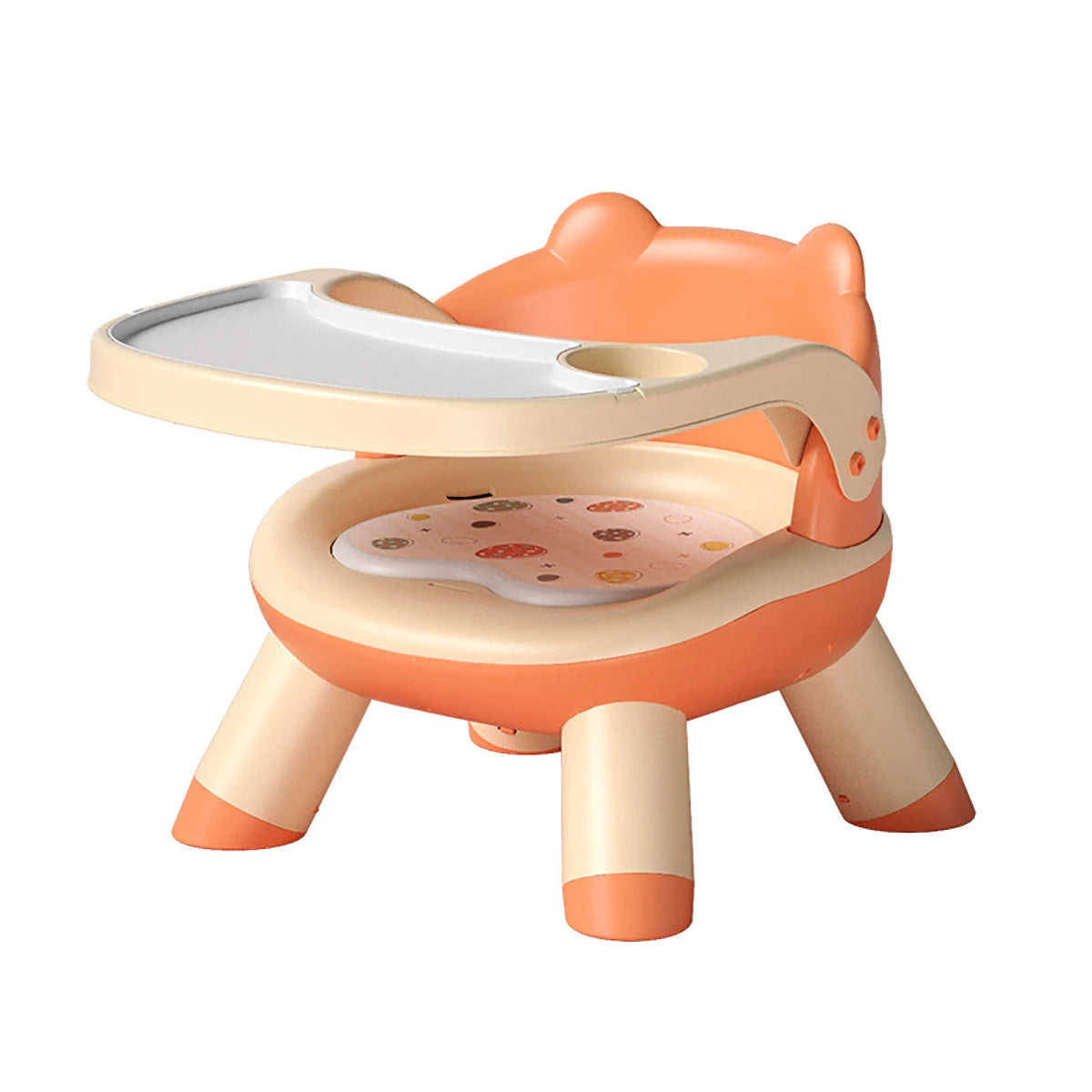 Babies-Toddlers Plastic Small Detachable Table Tray Double-Plated PVC Model Cushion Dining High Chairs/Colors-Pink/Orange/Blue/Clear/Multicolor/White/Dots/Beige/Animal/Ages: Newborn 0-6 Years Old