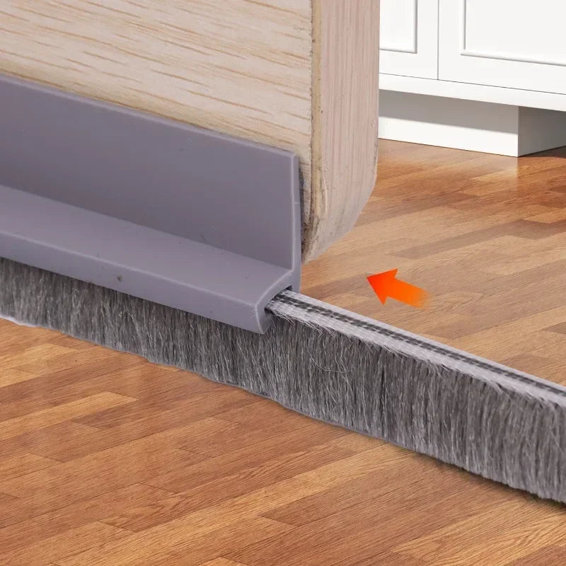 5/3/1M Door Bottom Brush Seal Strip with Brush Dust Prevent Rubber Blocker Insect Proof Reduce Noise Self Adhesive Seal Strips