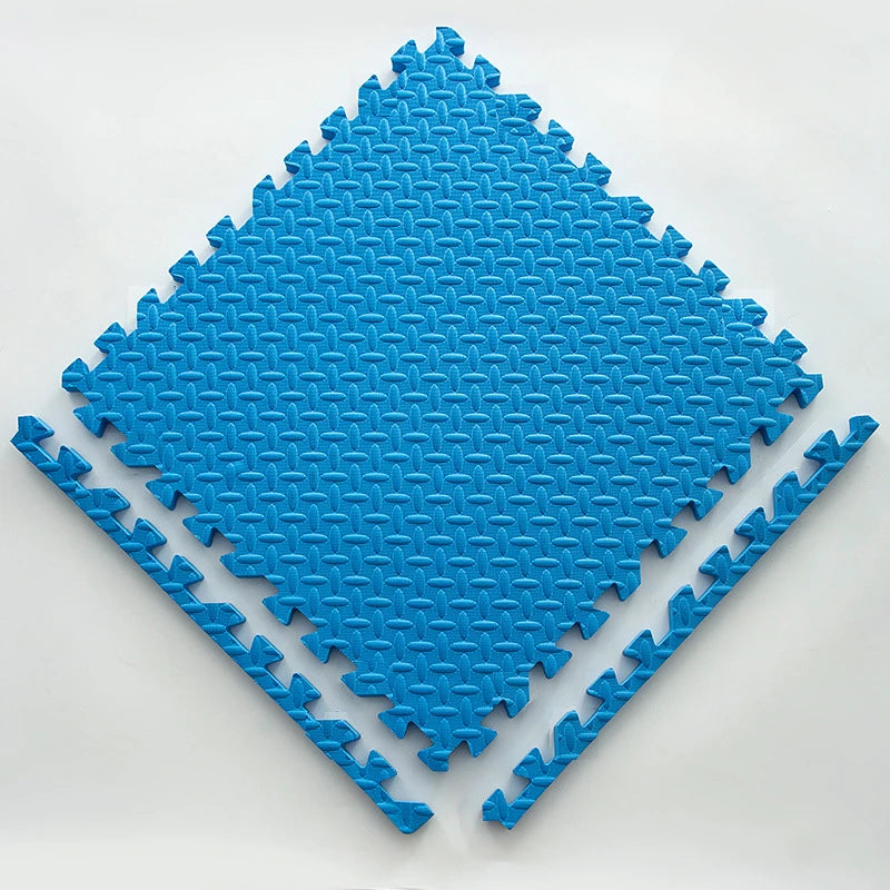 12 PCS Set EVA Waterproof Non-Toxic Flexible Soft Foam Interlocking Squares Tile Playmats/Ages: Newborn 0-3 Years-Older/Colors-Blue/Pink/Yellow/Multicolor/Geometric