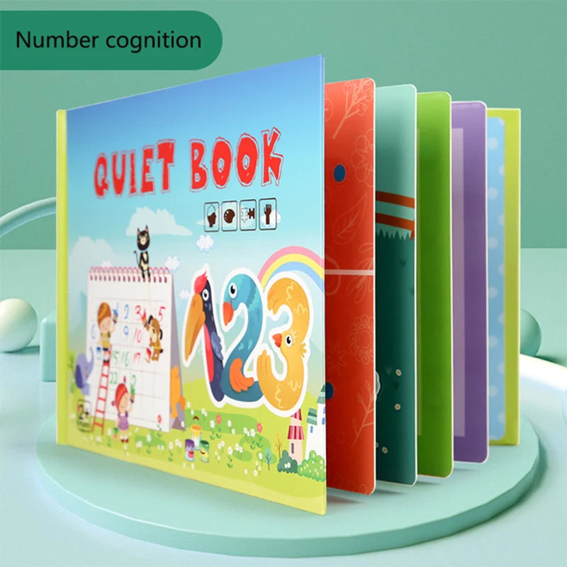 Montessori Kids Plastic Felt Fabric My First Quiet Busy Cardboard Early Education Matching Games Book /Ages: 3-Years-School-Age Older/ 15 Pages Book-30 Pages Book