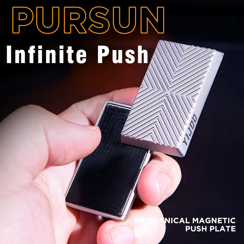 YIJOO Metal Magnetic Push Plate Slider Stress Relief Toys/ Ages 14-18 Years and Older/Colors-Geometric/Black/Silver/Gray
