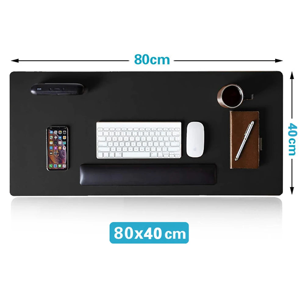 XXL Rectangle PU Leather Mouse Pad For Gaming/Computer Work/Colors-Gray/Blue/Black/Size: 80cm X 40cm