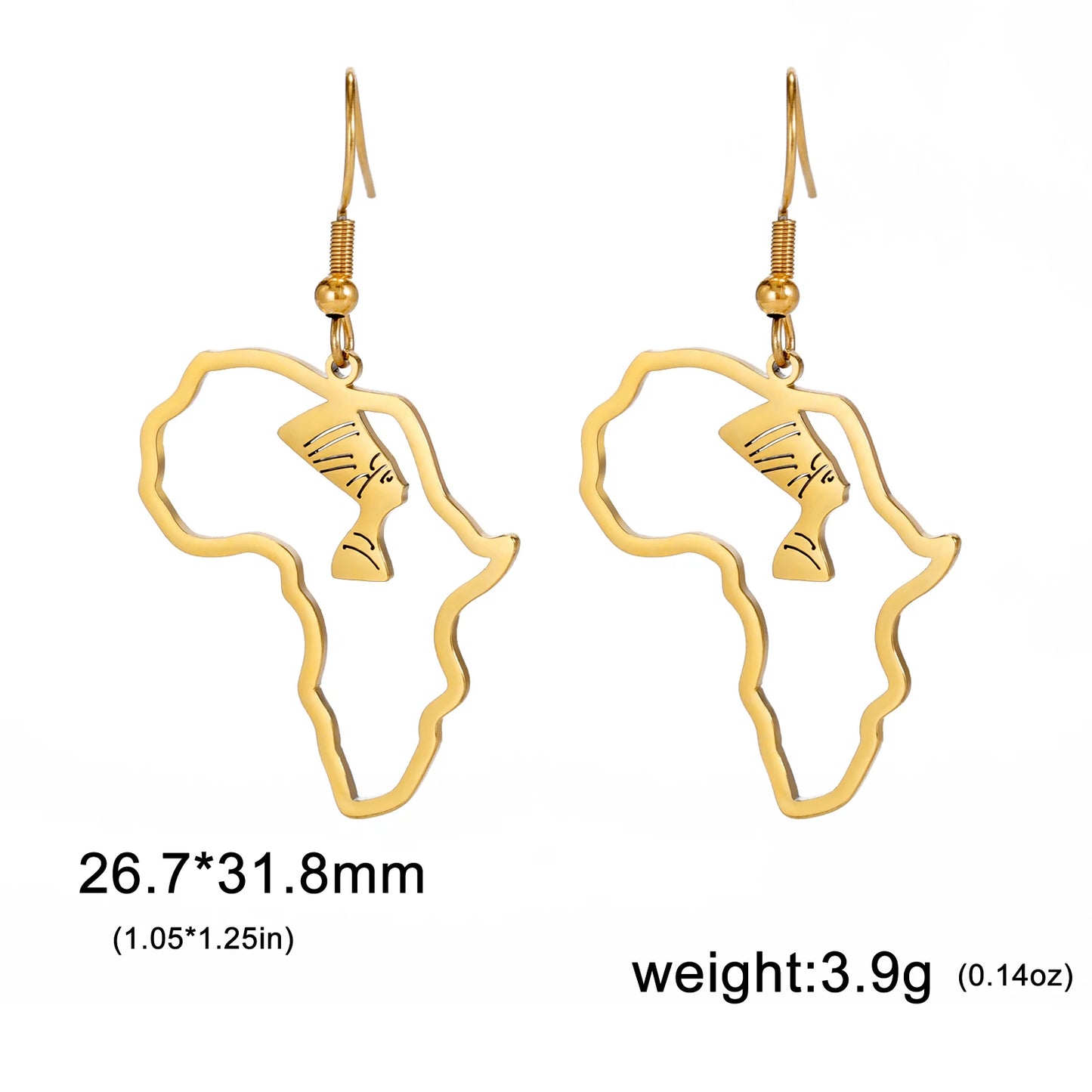 UNIFT Women Stainless Steel Metal Imitation Gold-Plated Africa Safari Animals Map Drop Earrings/Colors-Gold/Multicolor/Animals