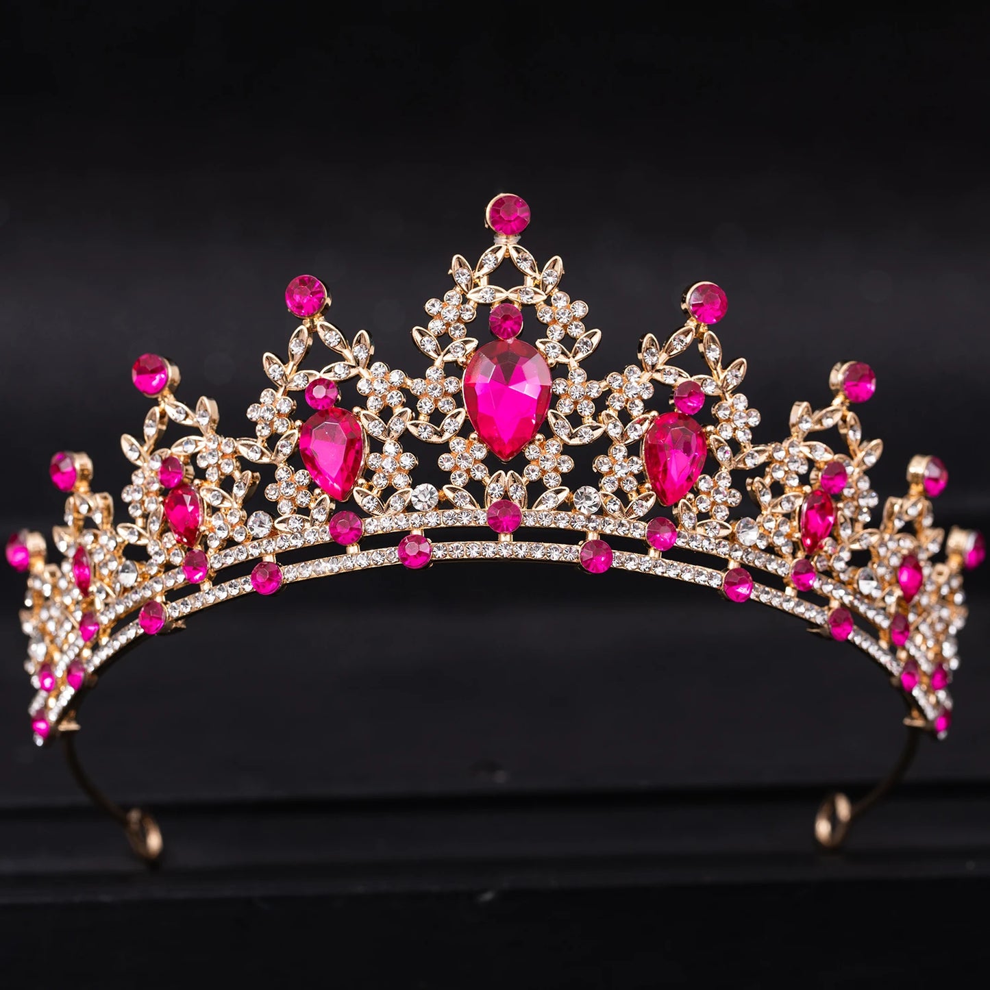 Adult Women Handmade Zinc Alloy Crystal-Rhinestone Bridal Hair Tiaras/Colors-Silver/Red/Blue/Gold/Pink/Floral