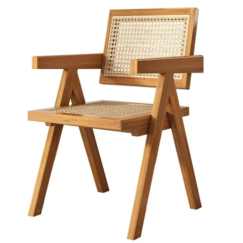 Italian Modern Upholstered Leatherette Mesh Wood Dining Armchairs/Colors-Beige/Brown/Black