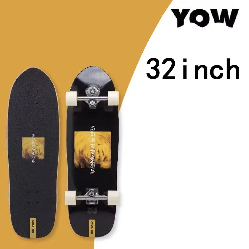 YOW Whole Kits Land Surf Skateboard Longboards w/ Trucks Wheels Bearings/And Tool/Colors-Black/Blue/Red/Striped/Yellow/Multicolor