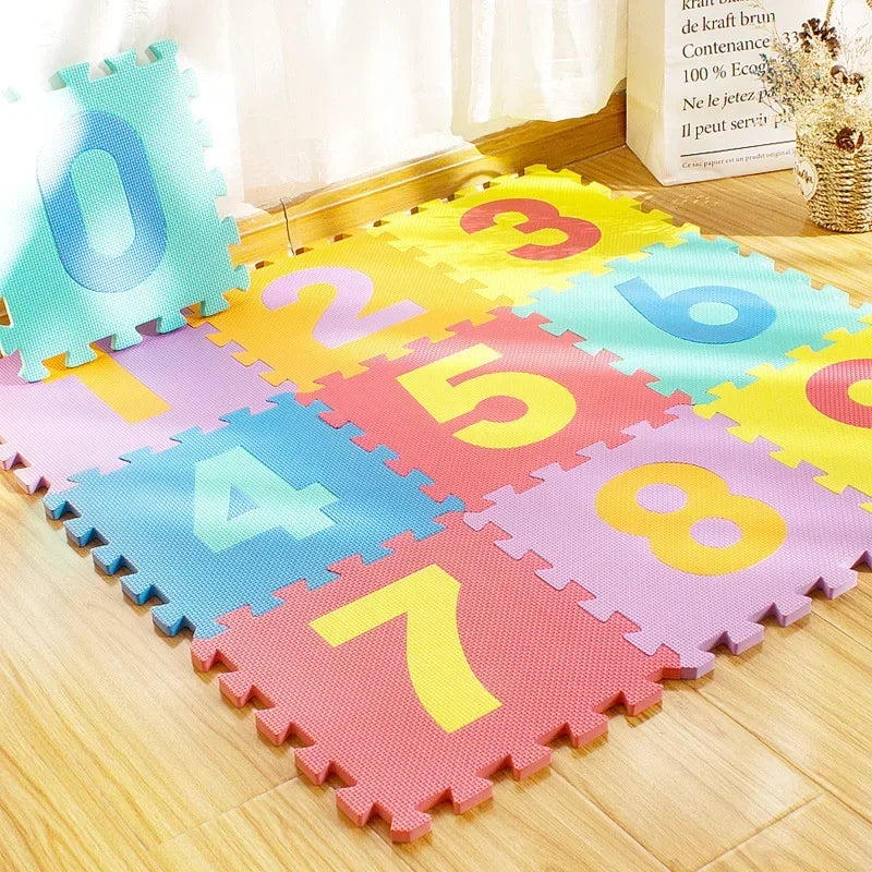 Baby Play Mat Kids EVA Foam Puzzle Carpet 30cmX30cm Interlocking Floor Tiles Educational Alphabet Numbers Activity Game Toys