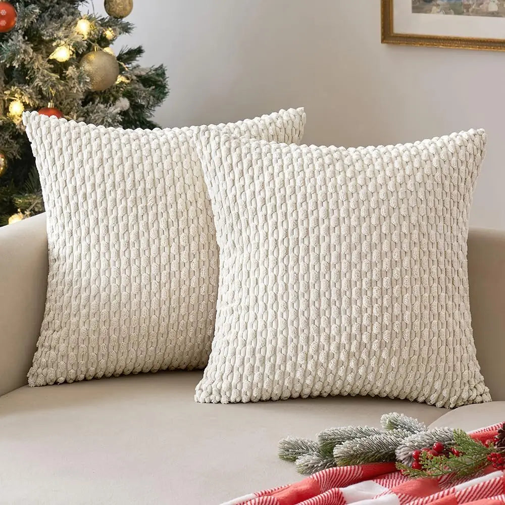 Polyester Striped Solid Throw Pillow Cover 20x20 Inches/Colors-Striped Solid Green/Striped Khaki/Striped Solid Dark Gray/Striped Solid Beige/Striped Solid Yellow/Striped Solid Pink/Striped Solid Orange/Striped Solid Gray