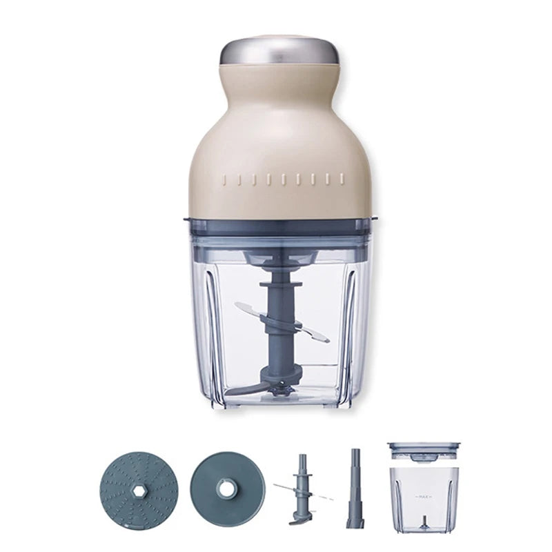 DASH Kitchen 8 Functions In 1 Multifunctional Food Processors/Equipped With 5 Accessories/300 Watts/Voltage: 220V 50Hz/Stain Steel Blades/Colors-Red/Beige